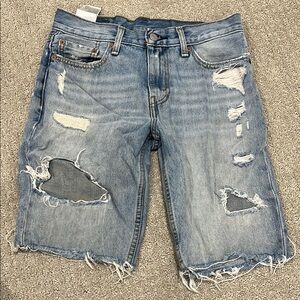 Distressed Denim Shorts